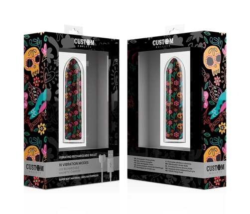 CUSTOM BULLETS - BALA RECARGABLE SKULL 10 INTENSIDADES