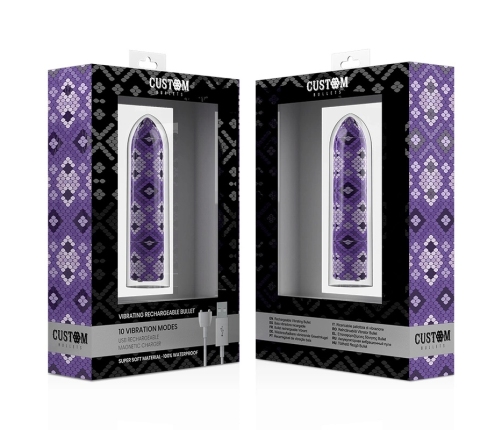 Custom Bullets Snake Magnetic Rechargeable Mini Massager Purple 6.25cm