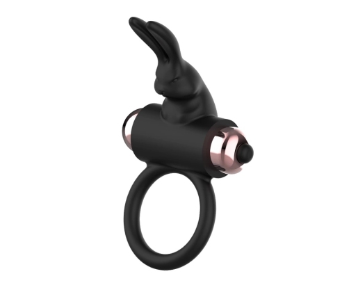 Coquette Chic Desire Ring with Vibration Black/Gold - IPX6 Silicone, 82x41mm