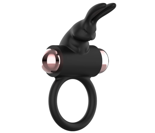 Coquette Chic Desire Ring with Vibration Black/Gold - IPX6 Silicone, 82x41mm