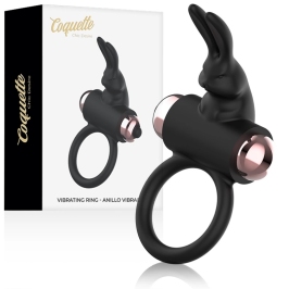 Coquette Chic Desire Ring with Vibration Black/Gold - IPX6 Silicone, 82x41mm