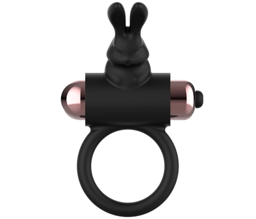 Coquette Chic Desire Ring with Vibration Black/Gold - IPX6 Silicone, 82x41mm
