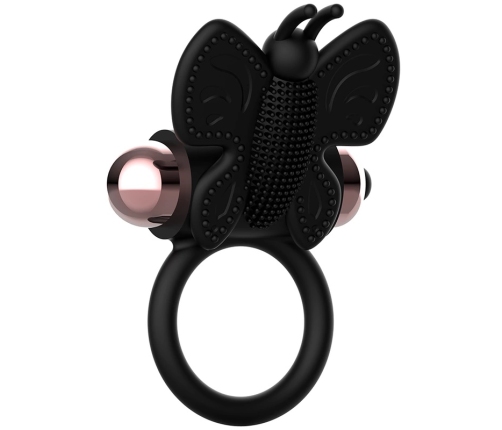 Coquette Chic Desire Black/Gold Butterfly Ring with Vibrating System 82mm
