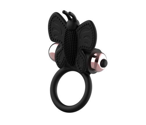 Coquette Chic Desire Black/Gold Butterfly Ring with Vibrating System 82mm