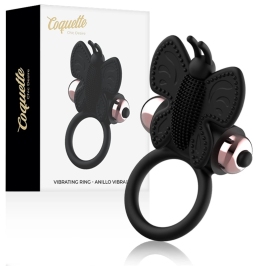 Coquette Chic Desire Black/Gold Butterfly Ring with Vibrating System 82mm