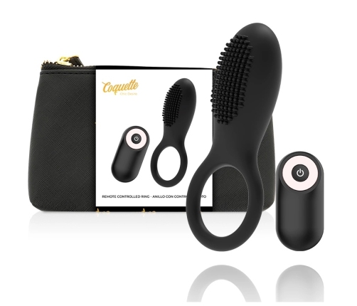 Coquette Chic Desire Black/Gold Vibrating Ring Remote Rechargeable