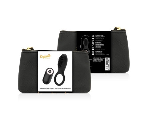 Coquette Chic Desire Black/Gold Vibrating Ring Remote Rechargeable