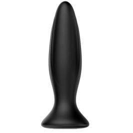 Mr. Play Black Rechargeable Anal Plug | 12-Mode Vibrating Silicone System
