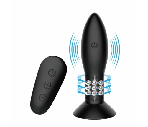 MR PLAY Rotating Silicone Plug with Remote Control 12 Modes Black 13cm