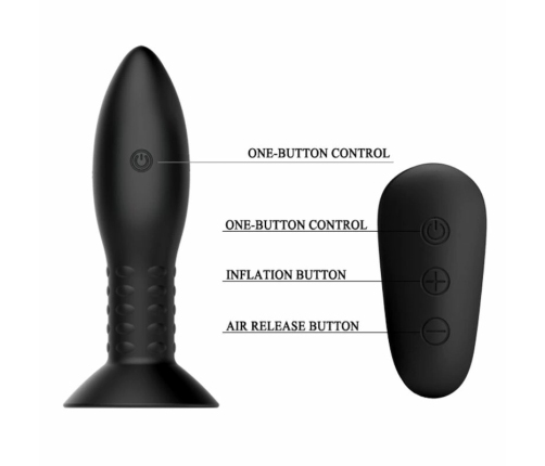 MR PLAY Rotating Silicone Plug with Remote Control 12 Modes Black 13cm