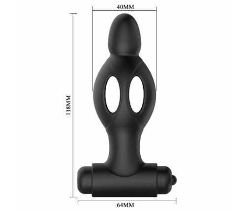 MR PLAY Silicone Vibrating Intimate Plug 10 Modes Black 11.8cm