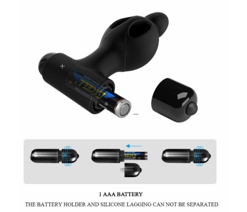 MR PLAY Silicone Vibrating Intimate Plug 10 Modes Black 11.8cm