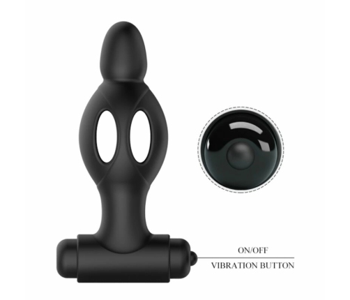MR PLAY Silicone Vibrating Intimate Plug 10 Modes Black 11.8cm