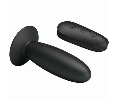 Mr Play Vibrating Anal Plug Black - 12 Modes, Remote Control, Silicone