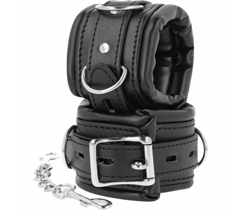 Darkness Padded Hand Restraints PU Leather Adjustable 20 cm Black