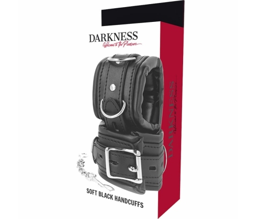 Darkness Padded Hand Restraints PU Leather Adjustable 20 cm Black