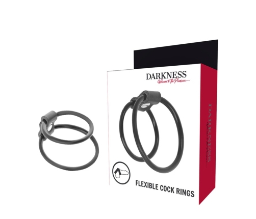 Darkness Set of Two Flexible Anatomical Support Rings Black