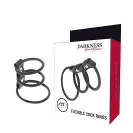 Darkness Set of 3 Flexible Rings - Adjustable TPR Intimate Support