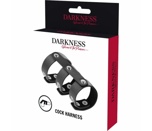 Darkness Adjustable Dual Leather Intimate Ring - Black, Custom Fit