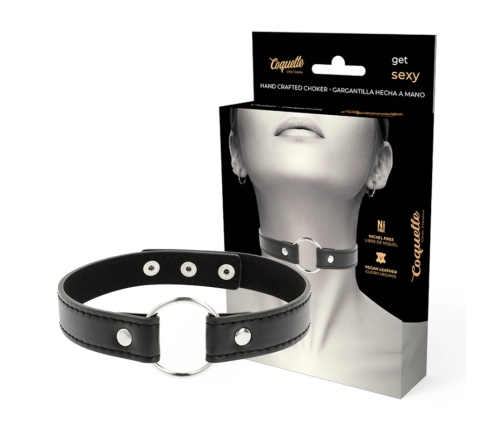 Coquette Chic Desire Vegan Leather Adjustable Necklace 38cm Black