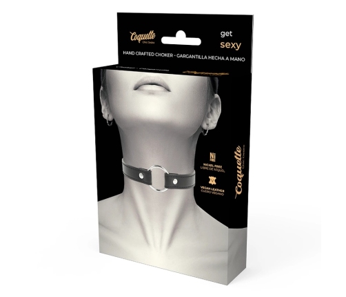 Coquette Chic Desire Vegan Leather Adjustable Necklace 38cm Black