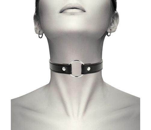 Coquette Chic Desire Vegan Leather Adjustable Necklace 38cm Black