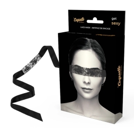 Coquette Chic Desire Lace Eye Mask Black - Elegant Sensory Accessory