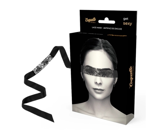 Coquette Chic Desire Lace Eye Mask Black - Elegant Sensory Accessory