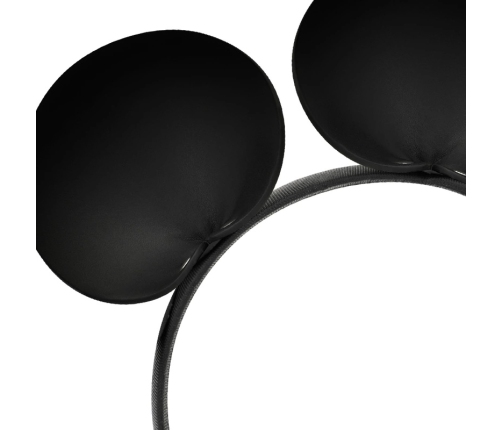 Coquette Chic Desire Vegan Leather Mouse Ears Headband - Black, Adjustable