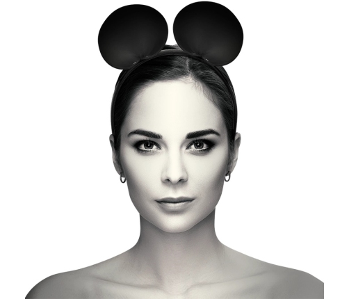 Coquette Chic Desire Vegan Leather Mouse Ears Headband - Black, Adjustable