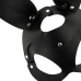 Coquette Chic Desire Vegan Leather Mask with Bunny Ears - Black, Adjustable Fit