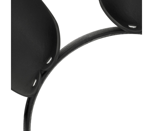 Coquette Chic Desire Vegan Leather Headband with Bunny Ears - Black