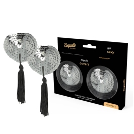 Coquette Chic Desire Silver Nipple Covers - Self-Adhesive, Elegant Design