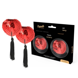 Coquette Chic Desire Nipple Covers Red - Elegant Self-Adhesive Set