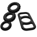 Addicted Toys Silicone Ring Set 4 Sizes Flexible Body-Safe Black