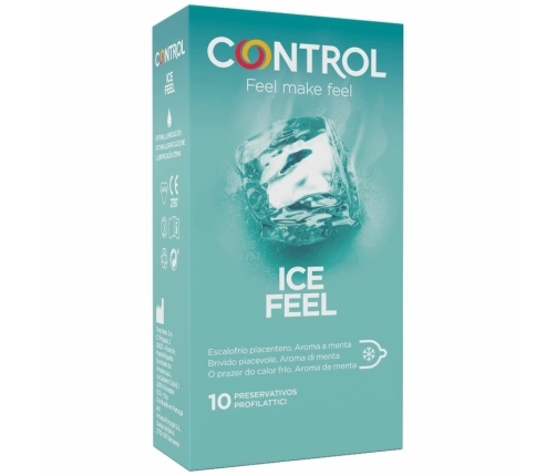 CONTROL Ice Feel Cool Effect Mint-Colored Condoms 10-Pack 53mm Lubricated