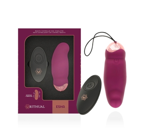 Rithual ESHA Egg Remote System - Rotating & Vibrating, Silicone, USB, Pink