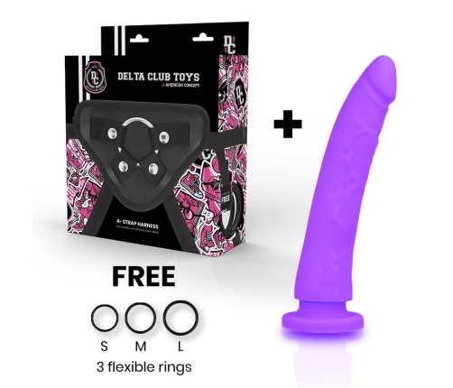 Delta Club Adjustable Harness System with Purple Silicone Attachment 17cm