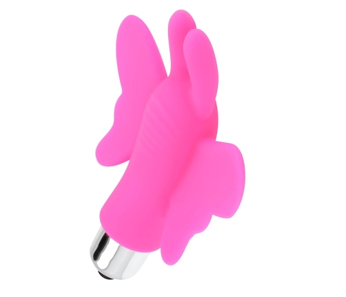 OHMAMA Butterfly Finger Vibrating Device, ABS Silicone, 10x7.3cm, Pink