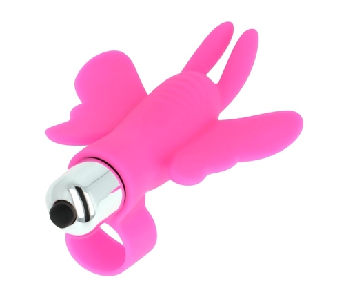 OHMAMA Butterfly Finger Vibrating Device, ABS Silicone, 10x7.3cm, Pink