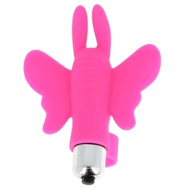 OHMAMA Butterfly Finger Vibrating Device, ABS Silicone, 10x7.3cm, Pink