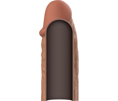 VirilXL Liquid Silicone V3 Extension Sleeve Brown 8.5cm Medical-Grade