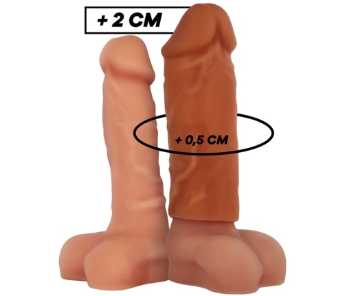 VirilXL Liquid Silicone V3 Extension Sleeve Brown 8.5cm Medical-Grade