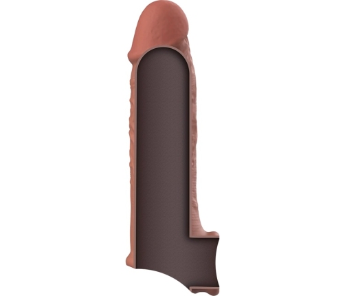 VirilXL Liquid Silicone V9 Brown Extension Sleeve, Adjustable, 13.5cm
