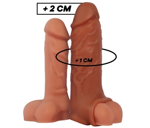 VirilXL Liquid Silicone V9 Brown Extension Sleeve, Adjustable, 13.5cm