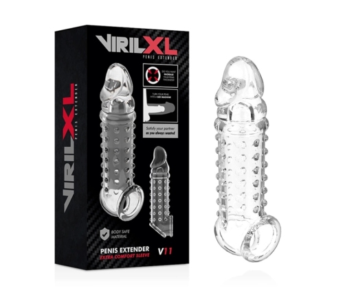 VirilXL V11 Transparent Extension Sheath - Adjustable TPE Intimate System