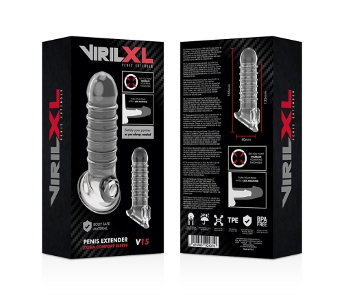 VirilXL V15 Transparent Extension Sheath - Adjustable Intimate Enhancer