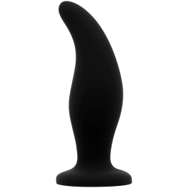 OHMAMA Curved Silicone Plug P-Point 12cm with Suction Base, Black