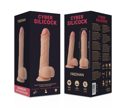 CYBER SILICOCK - FREEMAN REALÍSTICO SILICONA LÍQUIDA 20 CM -O- 3.8 CM