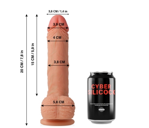 CYBER SILICOCK - FREEMAN REALÍSTICO SILICONA LÍQUIDA 20 CM -O- 3.8 CM